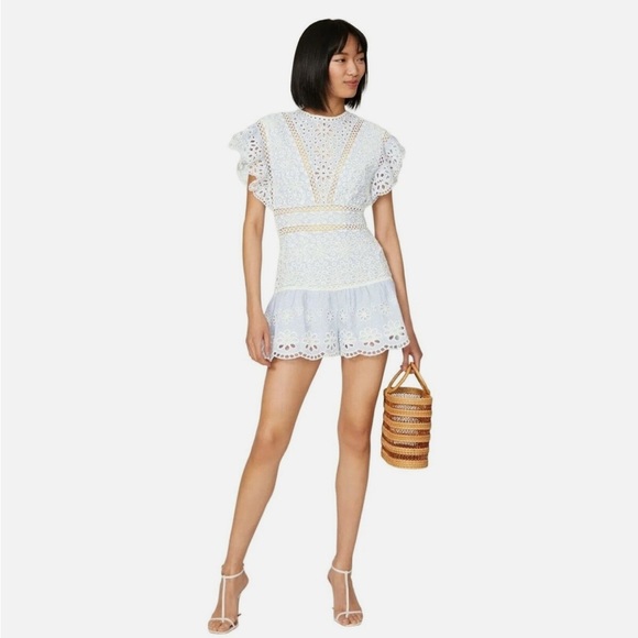 Saylor Shanice Lace Romper in Yankee Pinstripe Medium
Womens Cotton - Picture 4 of 15